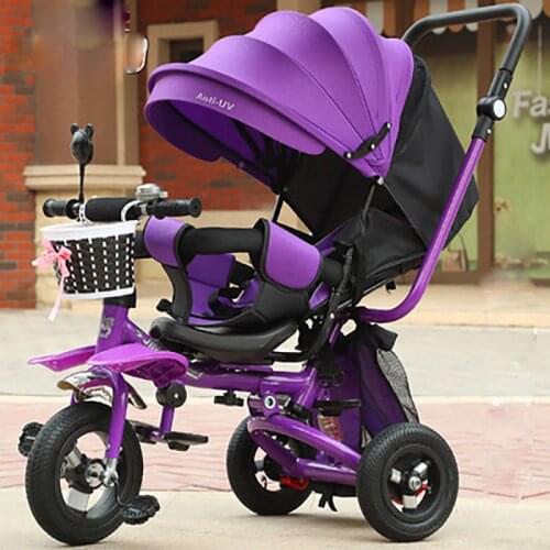 Childrens Tricycle Kids Bike Three-wheeled Baby Stroller Infant Tricycle 3 Wheel Bicycle Toddler Trike Boys Girls Birthday Gift