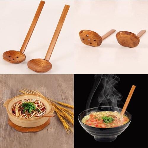 Long Handle Solid Wood Tortoise Spoon-Soup Spoon Ramen Spoon Kitchen Spoon