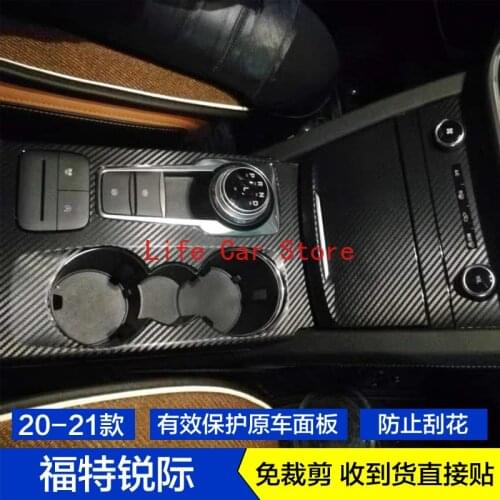 For Ford Escape 2020 Carbon Interior Sticker Center Control Panel Steering Wheel Door Panel Trim Strip Shift Film