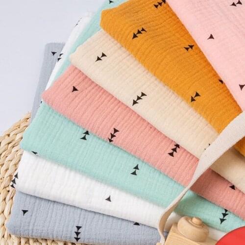 Breathable Pure Cotton Crepe Fabric Skin-Friendly Linen Cotton Double Gauze Fabric DIY Sewing Textile Pajamas Cloth Material