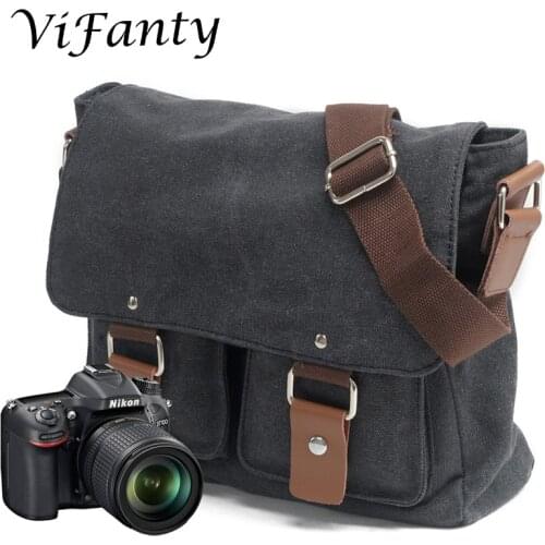 Camera Canvas Messenger Bag Canvas SLR Camera Bag - Small Vintage Shoulder Bag Crossbody Satchel bag