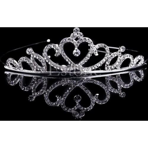 Crystal Wedding Prom Crown Rhinestone Hair Jewelry Headband Bridal Veil Tiara