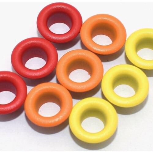 Red/Yellow Eyelet Grommet 5mm Iron Eyelet Grommet DIY Leather Craft Shoes Accessories Sewing Bag Purse Handbag Making Hardware