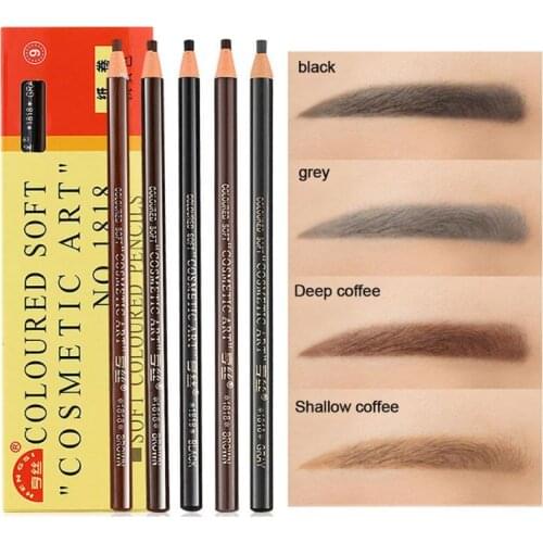 Easy to Color Eyebrow Makeup Pencil Wooden Waterproof Natural Eyebrow Drawing Wild Thin Not Fading Eyes Cosmetic Beauty TSLM2