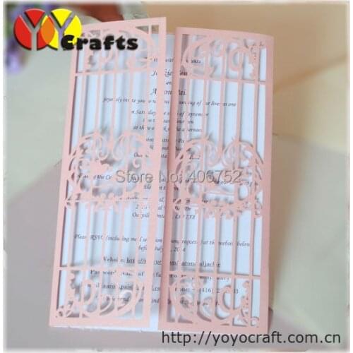 Love birds laser cut customized wedding invitations folded wedding invitation card 75 sets/lot
