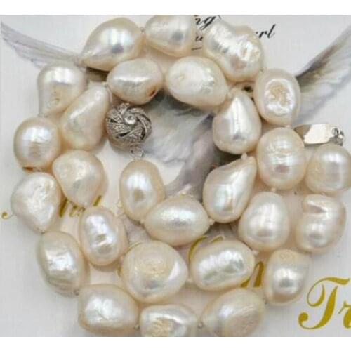 Fashion jewelry Free Shipping natural pearl jewelry Womans gift LARGE SILVER GRAY REAL BAROQUE CULTURED PEARL NECKLACE Lever F