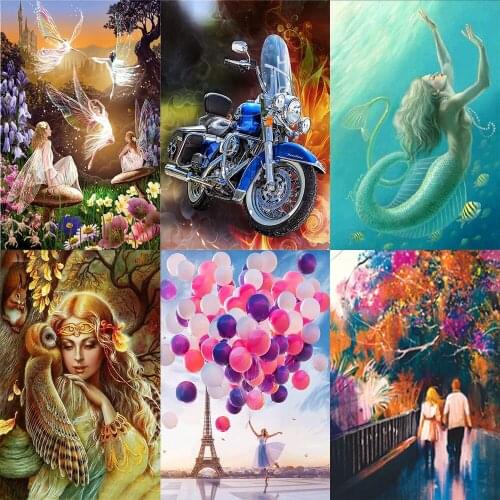 5D Diy Diamond Colorful Painting Kit Set Full Round Drill Diamond Embroidery Mosaic Cross Stitch Home Decoration Gift