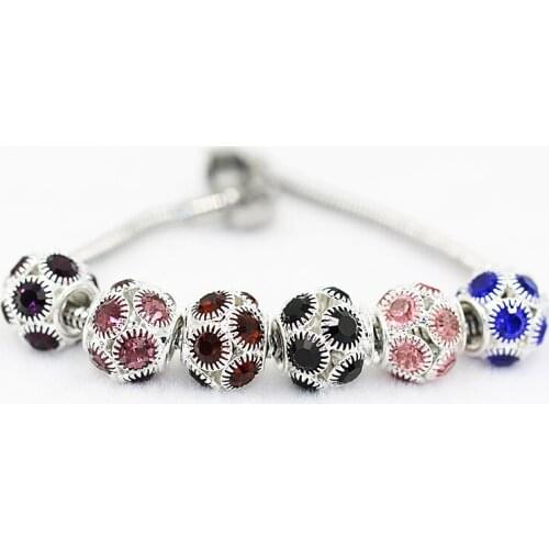 New DORA DIY Style Bracelet Silver alloy jewelry accessories wholesale beads scattered hollow ball clamp drill