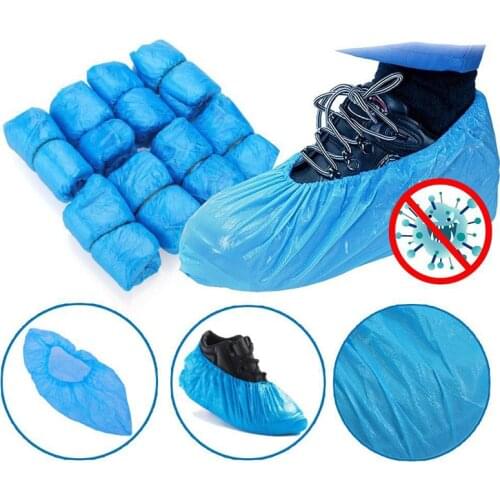 100-600pcs Disposable Plastic Shoe Cover CPE Indoor Non-slip Wear-resistant Household Waterproof Rain Dustproof Foot Cover