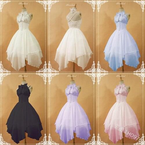 Renaissance Lolita Costume Cosplay Dresses Retro High-waisted back cross strap sleeveless halter Medieval Vintage Dress Gown