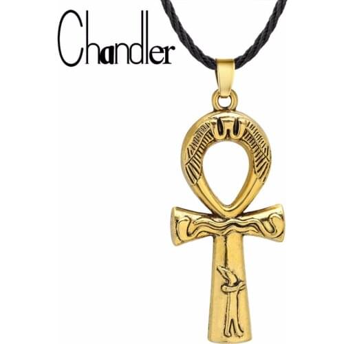 Chandler Ankh Cross Pendant Goddess Copper Egyptian Key of Life Pendant Necklace Men Women Religious Jewelry