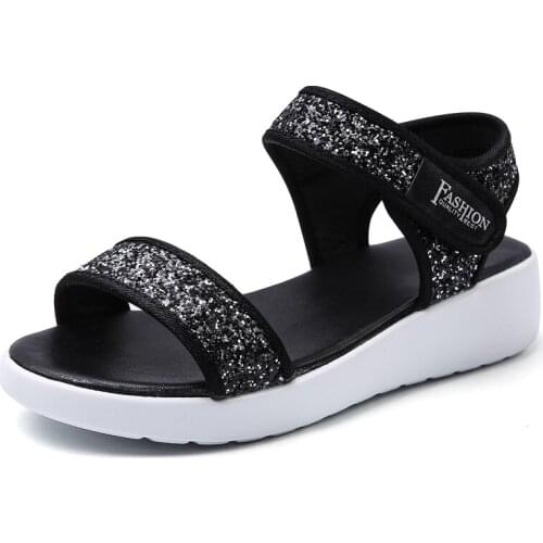 Summer Glitter Luxury Women Sandals Light Weight Comfort Flat Sandals Shoes Woman Verclo Beach Sandals Shoes for Ladies Flipflop
