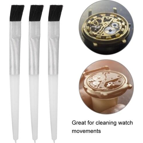 3pcs Watch Brush Brushes Fiberglass Wristwatch Craft Repair Removes Rust Clean Tool watch repair parts tools for watchmaker