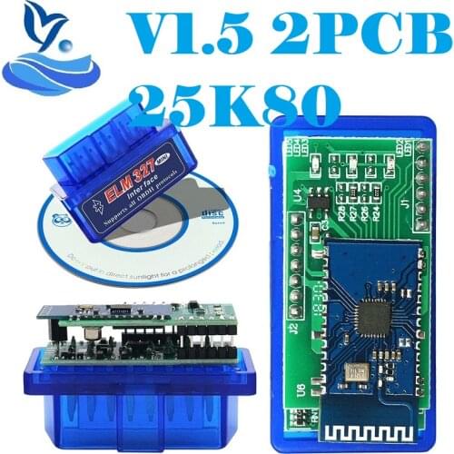 PIC18F25K80 V1.5 MINI OBD2 ELM 327 Bluetooth OBD2 Scanner ELM 327 V1.5 OBD2 ELM327 HHOBD ELM327 Bluetooth ELM 327 USB ELM327