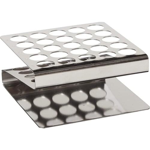 Stainless Steel Test Tube Rack, Z Shape Tube Rack, Suitable for Tubes of Dia. less than equal 17mm, 24Holes