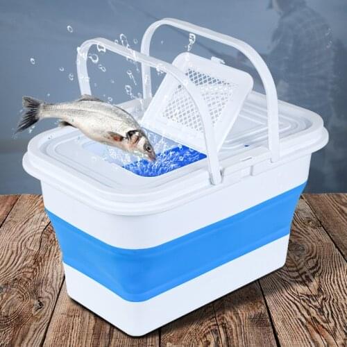 13L Wholesale Outdoor Folding Fishing Pail Bucket Household Durable Silicone Car Washing Bucket For Camping