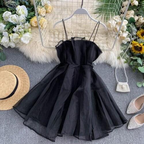 2020 Summer mesh mini party dress new fashion womens Popular summer dress sexy ladies temperament strap dresses