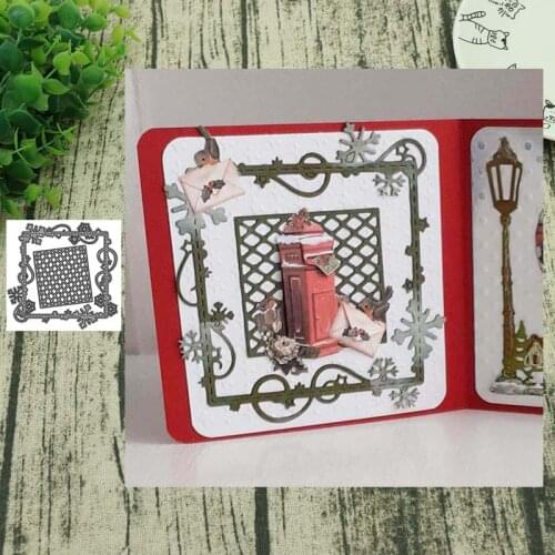 2020Metal Cutting Dies Scrapbooking Snowflake background craft Card Making Embossing Rectangular Pattern