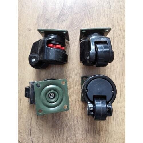 4pcs High Quality Nylon Level Adjustment Caster GD-40F Heavy Duty Industrial Roller Wheel Leveling Caster Wheels Black