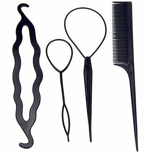 4Pcs Womens Hair Twist Styling Clip Stick Bun Maker Braid Tool Set Hair Accessories Fast Shipping