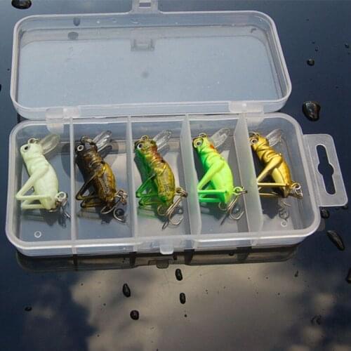 5 Pcs Luminous Fishing Lure Artificial Locust Grasshopper Lures Insect Shape Hard Bait Set In Fishing Fishing Tackle