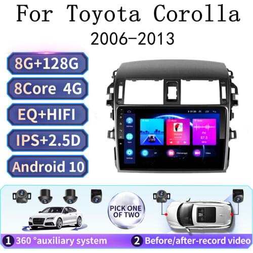 2 DIN 9" screen stereo Android 8.1 GO Car Radio GPS Navigation Car Video Multimedia Player for Toyota Corolla E140/150 2006-2013