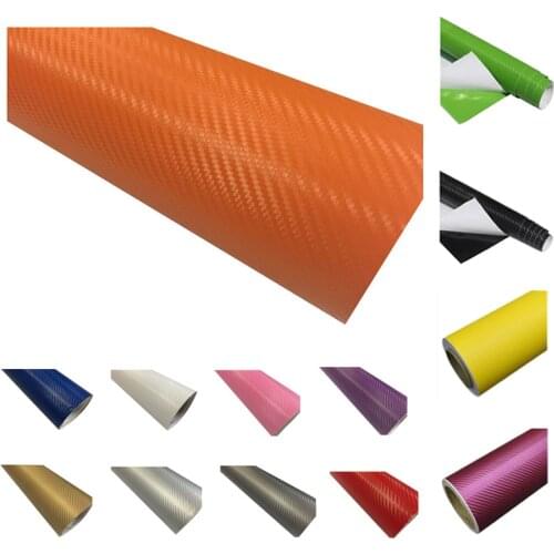 Car Vehicle DIY 3D Carbon Fiber Vinyl Wrap Roll Film Sticker Decal 70x10cm black