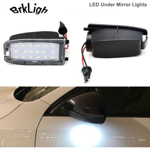 2Pcs White LED Under Side Mirror Lamps Puddle Light For Land Rover LR3 LR2 LR4 Discovery 3 4 Range Rover Sport Freelander 2 L322