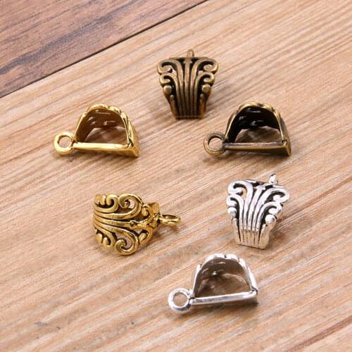 12Pcs 8*12*17mm Two Color Openwork Pattern Bead Spacer Bead Charms For Diy Beaded Bracelets Jewelry Handmade Making