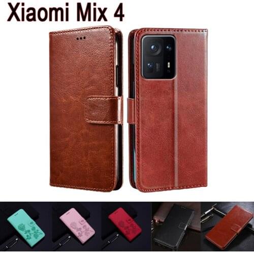 Mix4 Phone Cover For Xiaomi Mix 4 Case Flip Protective Shell Book Etui For Xiaomi MI Mix 4 Wallet Leather Case Funda 6.67 Inch