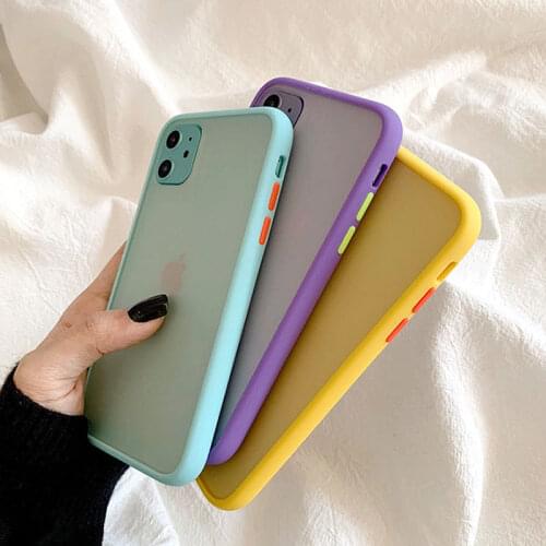 GTWIN Fashion Matte Transparent Phone Case For iPhone 11Pro Max XR XS X 8 7 6 6S Plus Solid Simple Shockproof Hard PC Back Cover