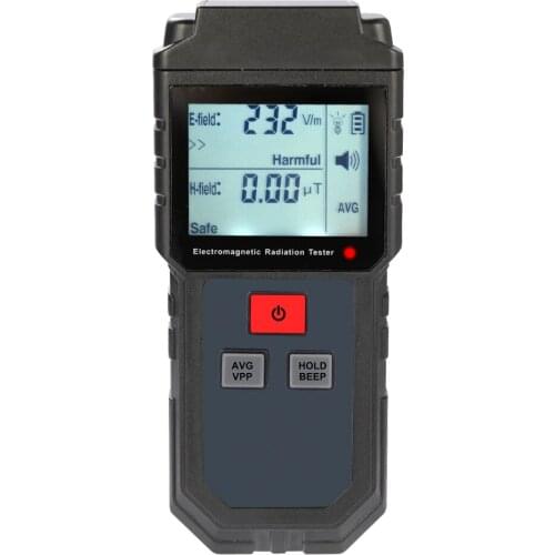 Digital LCD Electromagnetic Radiation Tester Electric Field Magnetic Field Dosimeter Detector with Sound and Light Alarm
