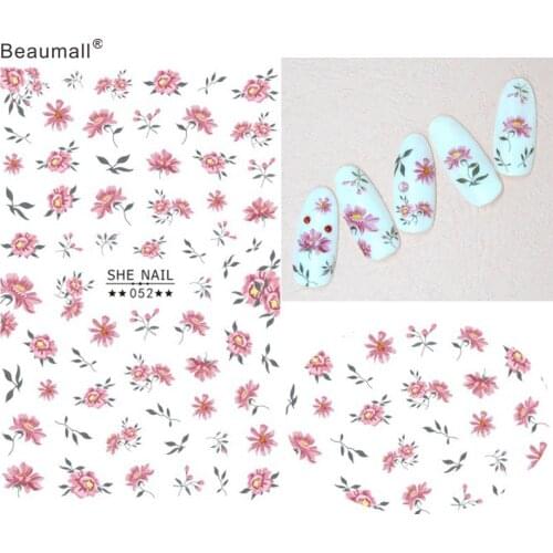 Florals Nails Art Manicure Back Glue Decal Decorations Nail Sticker For Nails Tips Beauty