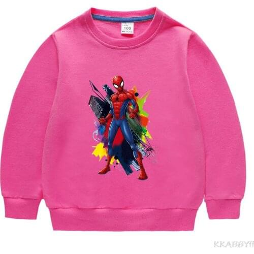 Disney Spiderman Children Funny Spring Tops Cartoon Long sleeve T-shirt Impostor Graphic Tees Unisex Tshirt kids