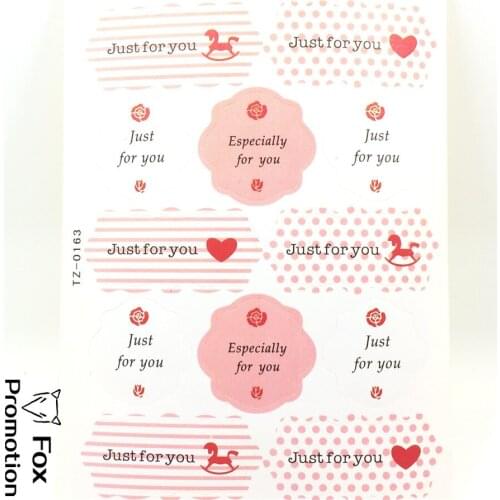 DIY Scrapbooking Just For You Simple Sealing Sticker for Cookie/Candy/Nuts/Party Gift Package,High Quality 27 X 27MM, 120pcs/lot