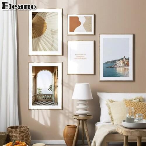 Home Decor Painting Seascape Landscape Letter Poster and Prints Canvas Painting for Living Room Nordic Abstract Art Photo Wall