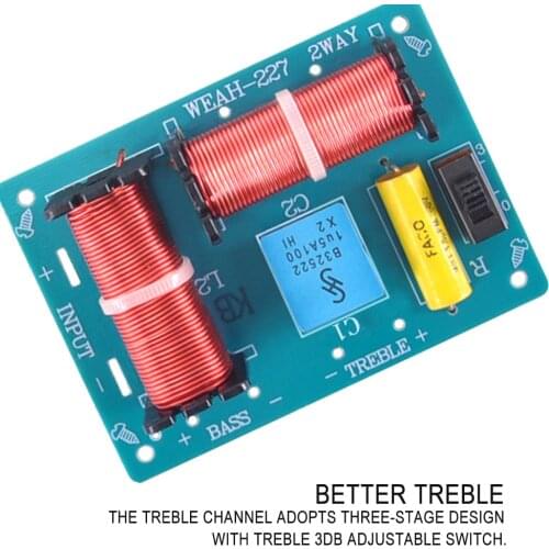Audio Speaker Frequency Divider Full Range Treble Bass 80W 2 Way Crossover Filters HiFi Speaker Dual Frequency Crossover