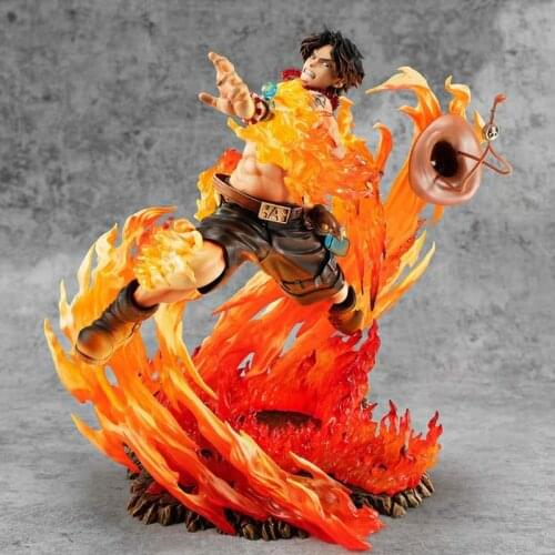 23cm Japan One Piece Portgas D Ace Action Figure Anime POP PVC 15th Anniversary Collection Model Dolls Toys for Boys Gifts