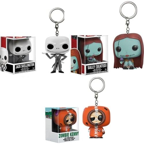 FUNKO The Nightmare Before Christmas Jack Skellington Sally Seated Zombie Kenny Action Figure Keychain Toys For Children