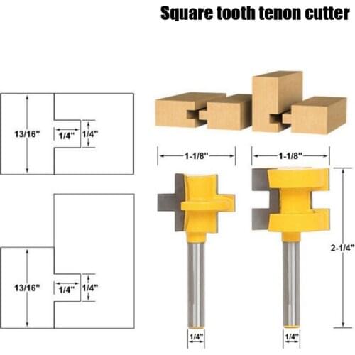 High-end 3-tooth T-shaped Tenon Knife Square Tooth Tenon Knife Floor Knife Jigsaw Knife Woodworking Milling Cutter Carving Knife