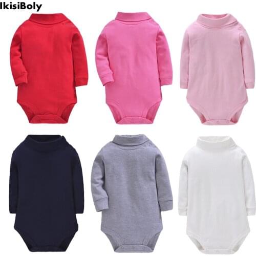 Baby Girl Boy Clothes Bodysuits for Newborn Jumpsuits 0-3Y Unisex Long Sleeve Rompers Spring Autumn Turtleneck Infant Outfits
