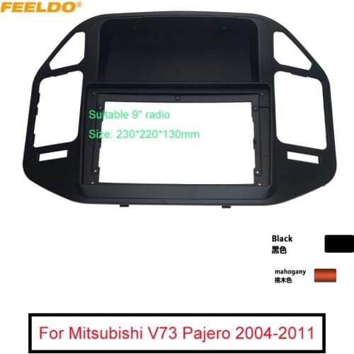 FEELDO Car 9" 2Din Fascia Panel Frame Dash Kit For Mitsubishi PAJERO V73 V68 GPS Navigation Installation #FD6264