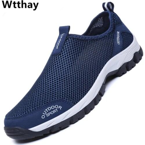 Summer Mesh Men Casual Shoes Water Sneakers Men Outdoor Walking Shoes Trainers Breathable Slip-on Mens Loafers Zapatillas Tenis