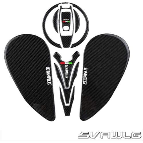 Motorcycle Real Carbon Fiber Tank Gas Cap Pad Filler Cover Tankpad Tankgrip Sticker Decals Fit for DUCATI SCRAMBLER
