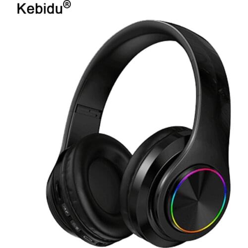 Kebidu Bluetooth 5.0 Headphones Wireless Headset 36H Foldable LED Light Stereo Gaming Earphone With Mic For iphone Xiaomi PC