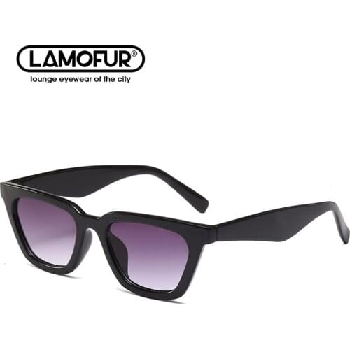 LAMOFUR Brand Small Rectangle Sunglasses Women Vintage Design Square Sun Glasses Shades Female UV400 Óculos de sol feminino A20