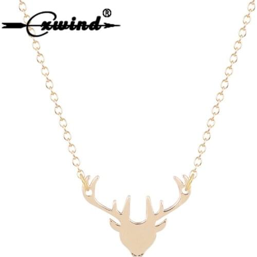 Cxwind Stag Necklace Dainty Deer Head Necklace Expecto Patronum Guardian Necklaces for Women Charms Antler Chain Jewelry