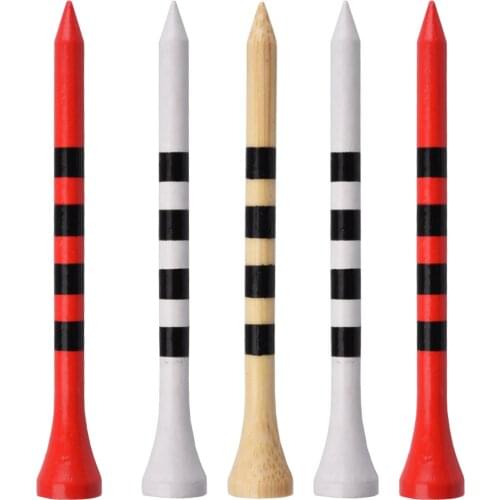 Professional Bamboo Golf Tees With Black Stripe Mark Scale 70mm 83mm Golf Accesories 2 size Golf Bamboo Tee