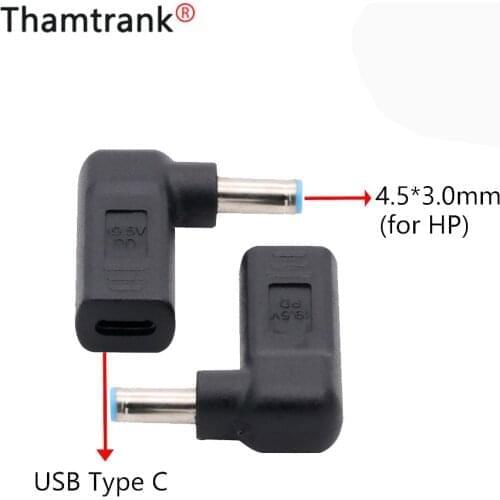 10pc Laptop Power Adapter Connector 4.5*3.0mm Dc Plug USB Type C Female to Universal Male Jack Converter for HP Notebook Charger