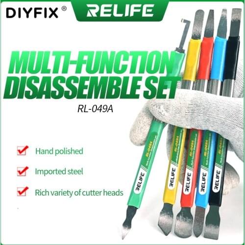 RL-049A Multifunctional Disassemble Set For Removing Glass Back Cover CPU Glue Scraping Tin Prying Knife Opening Hand Tool